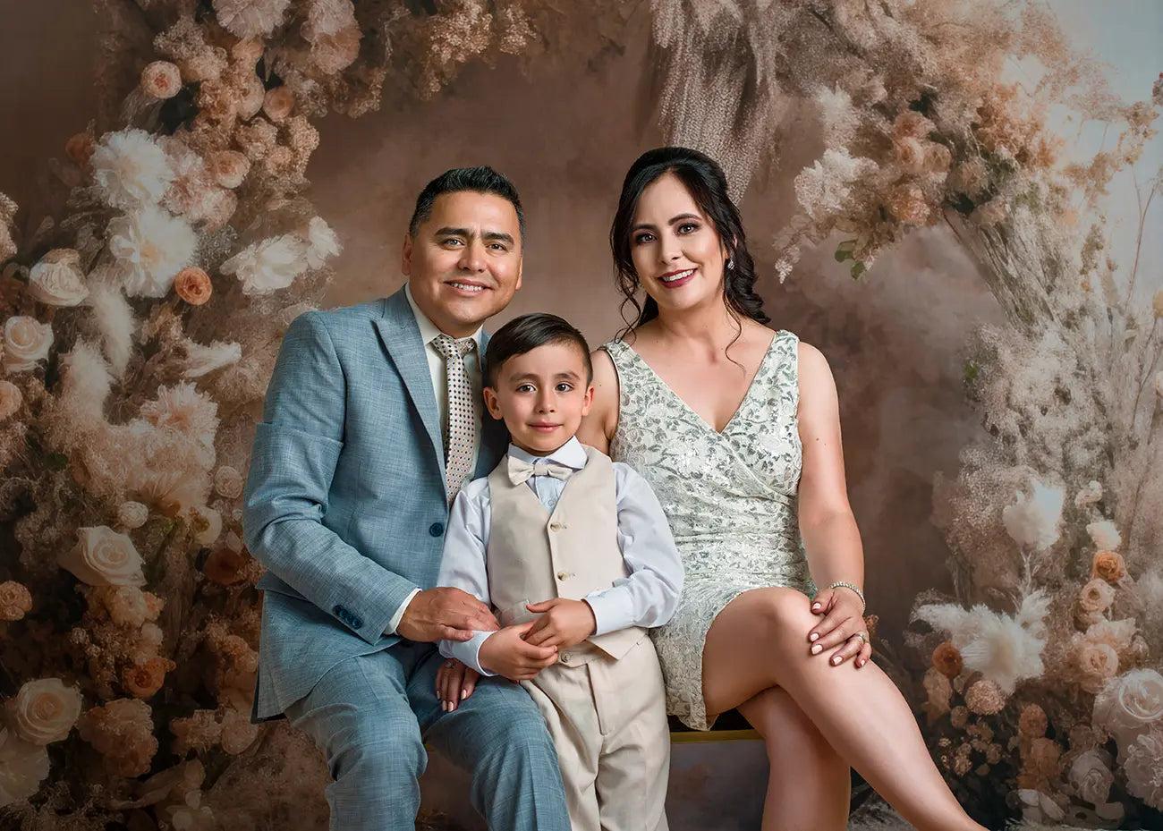 Kate Fine Art Flower Beige Wall Wedding Backdrop Designed by Mini MakeBelieve -UK