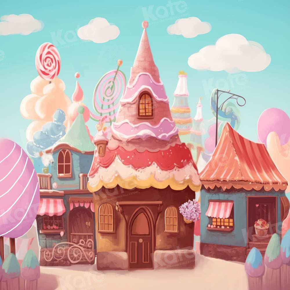 Kate Children Ice Cream Candy House Backdrop Designed by Chain Photography -UK