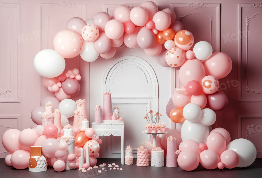 Kate Pink Balloons Birthday Party Backdrop Designed by Chain Photography -UK