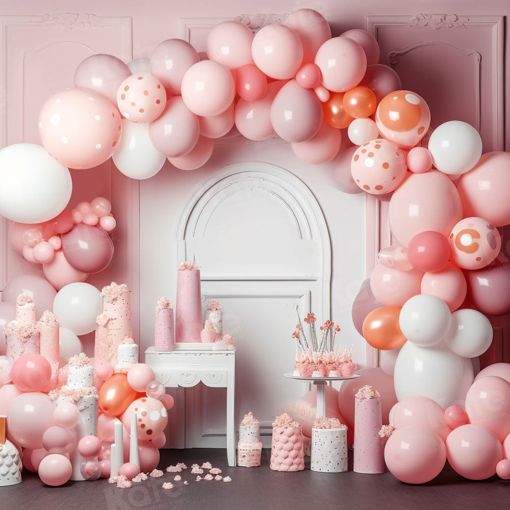 Kate Pink Balloons Birthday Party Backdrop Designed by Chain Photography -UK