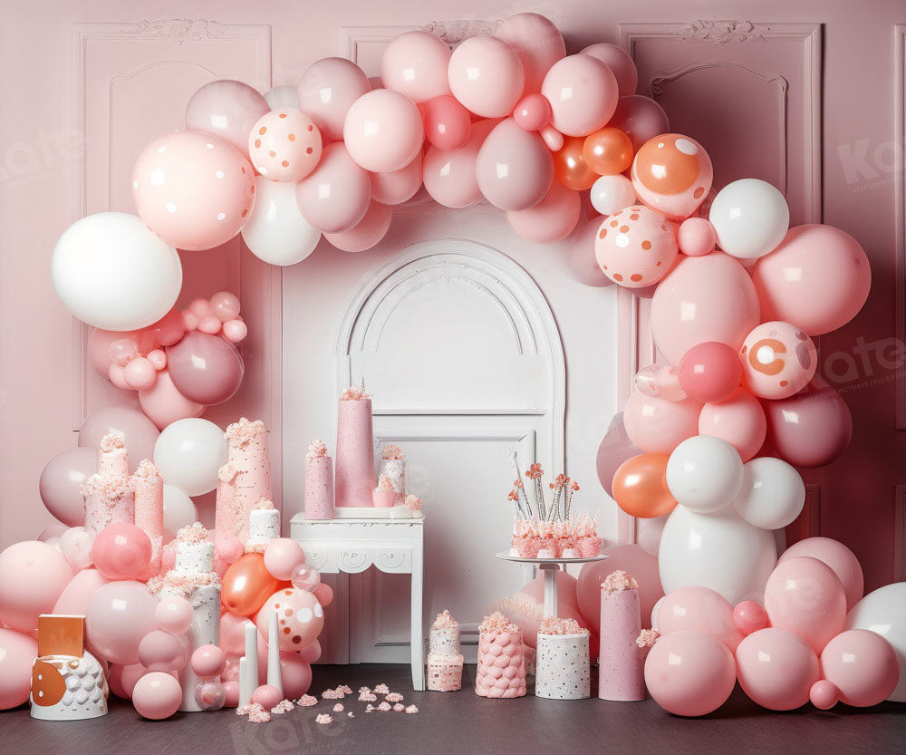 Kate Pink Balloons Birthday Party Backdrop Designed by Chain Photography -UK