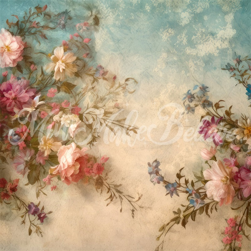 Kate Fine Art Vintage Retro Flower Backdrop Designed by Mini MakeBelieve -UK