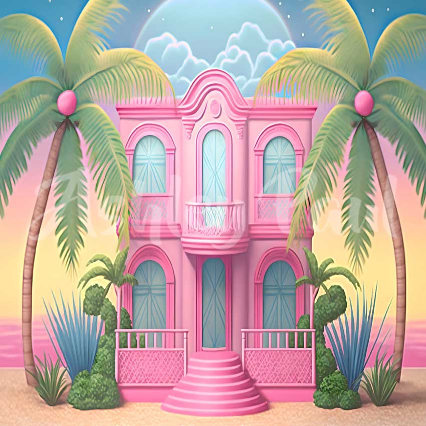 Kate Fantasy Dolly Summer Beach House Backdrop Designed by Ashley Paul -UK
