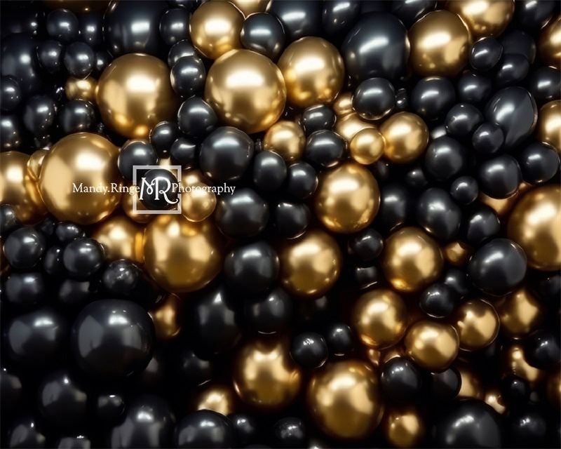 Kate Black Gold Balloon Party Backdrop Designed by Mandy Ringe Photography -UK
