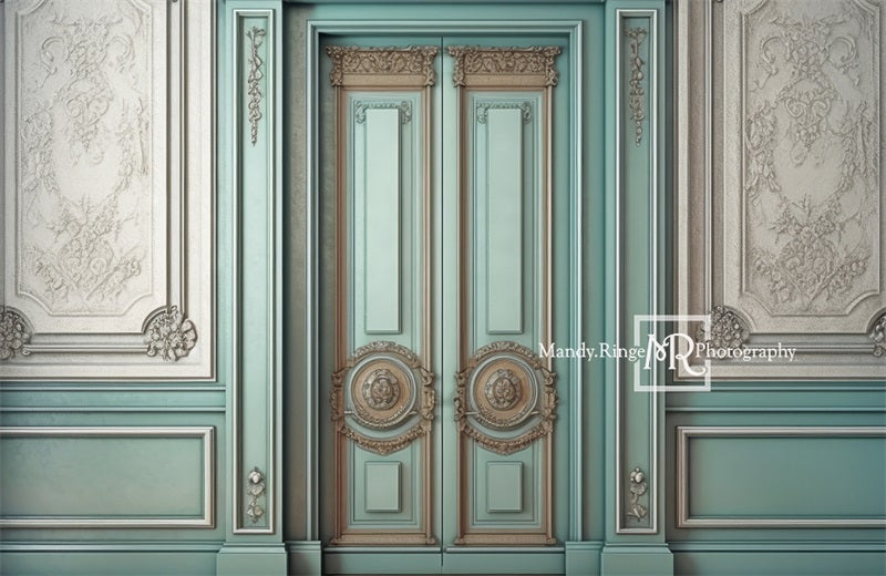 Kate Vintage Teal Wall Backdrop Designed by Mandy Ringe Photography -UK