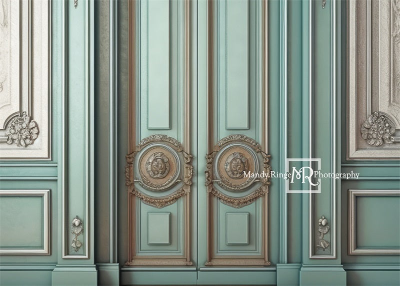 Kate Vintage Teal Wall Backdrop Designed by Mandy Ringe Photography -UK