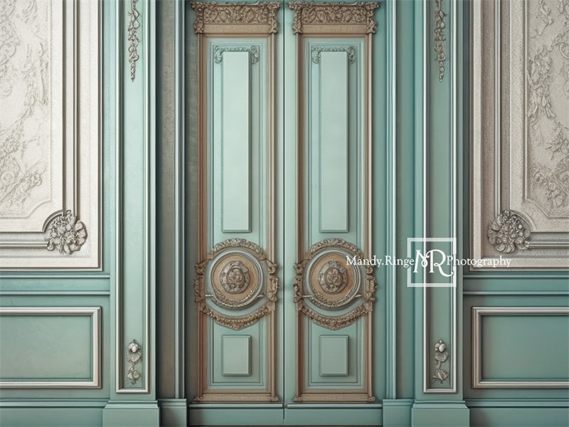 Kate Vintage Teal Wall Backdrop Designed by Mandy Ringe Photography -UK