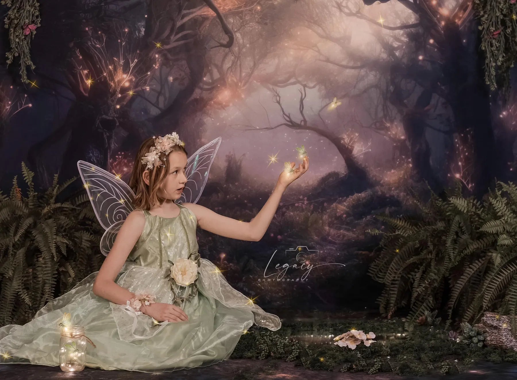 Kate Fairy Forest Backdrop+Flower Floor Backdrop Designed by Mandy Ringe Photography -UK