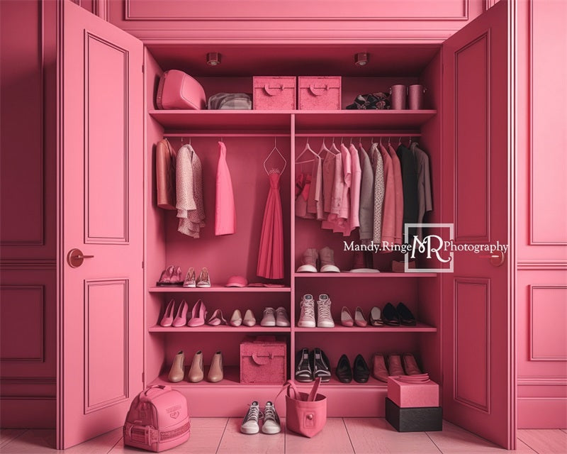 Kate Pink Doll Accessory Closet Backdrop Designed by Mandy Ringe Photography -UK