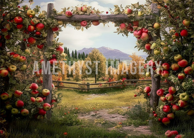 Kate Summer/Autumn Apple Arch Farm Backdrop Designed by Angela Marie Photography -UK