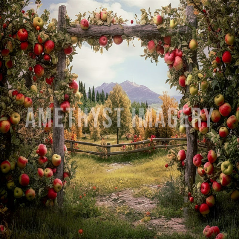 Kate Summer/Autumn Apple Arch Farm Backdrop Designed by Angela Marie Photography -UK