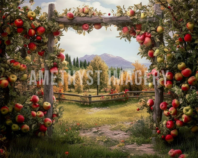Kate Summer/Autumn Apple Arch Farm Backdrop Designed by Angela Marie Photography -UK