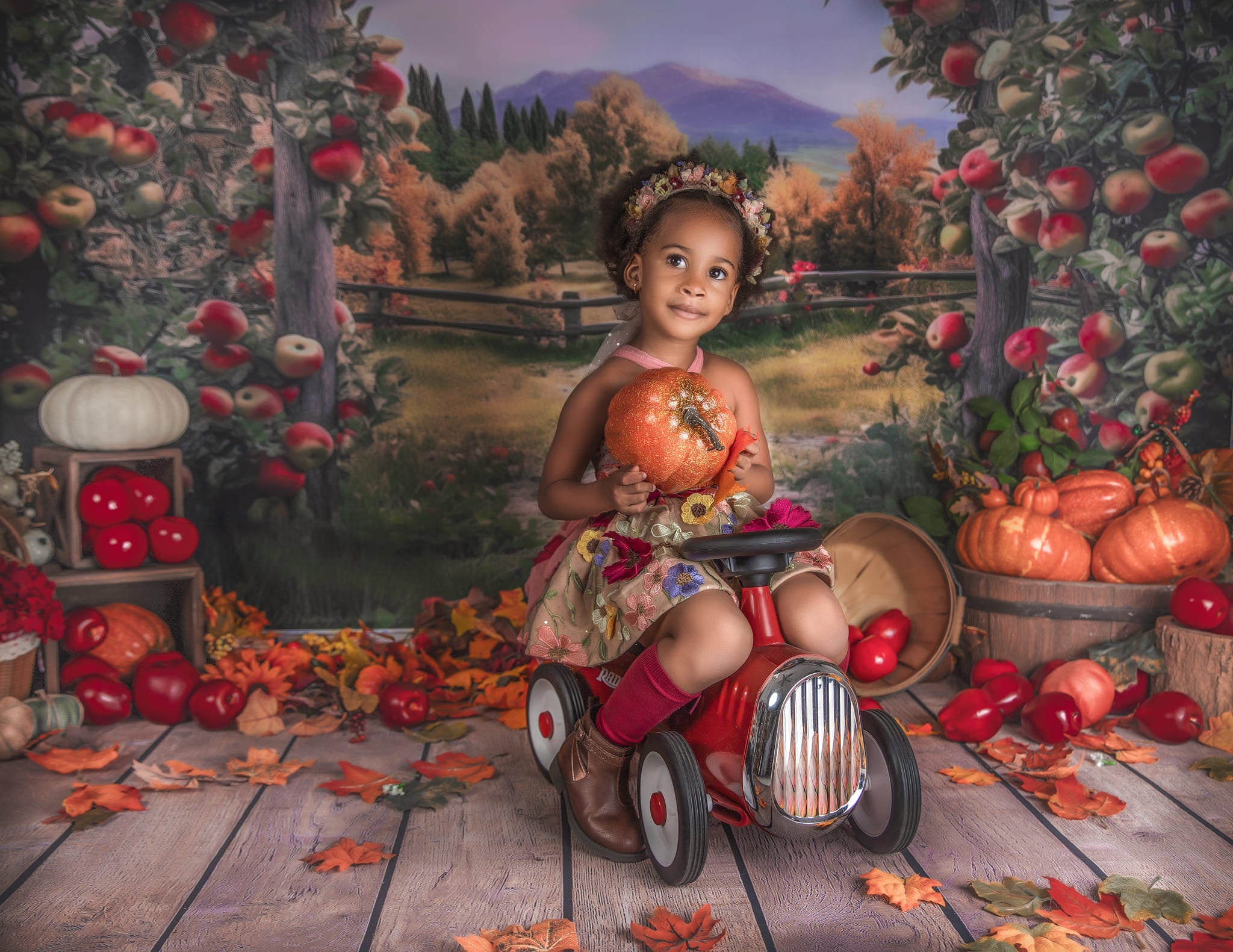 Kate Summer/Autumn Apple Arch Farm Backdrop Designed by Angela Marie Photography -UK