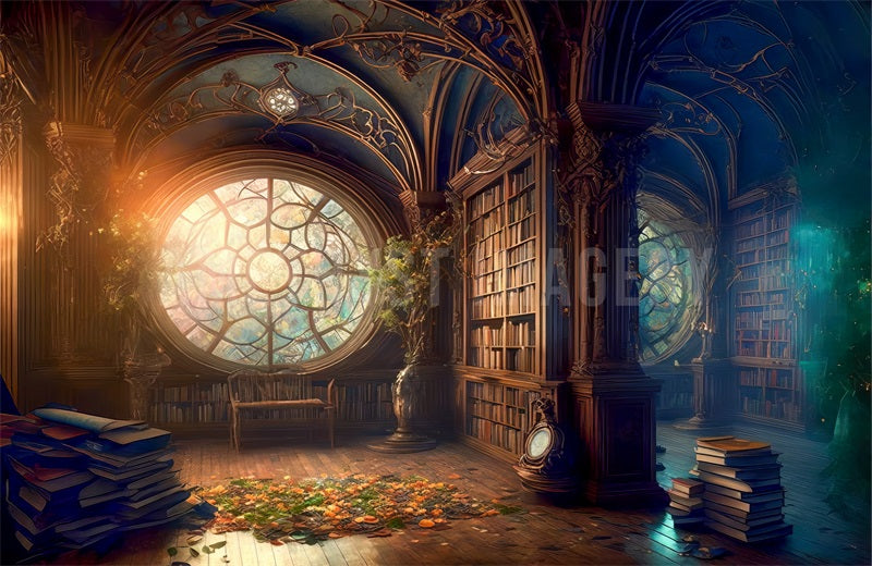 Kate Enchanted Book Library Backdrop Designed by Angela Marie Photography -UK