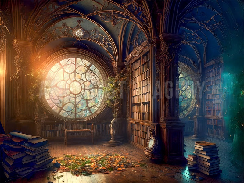 Kate Enchanted Book Library Backdrop Designed by Angela Marie Photography -UK
