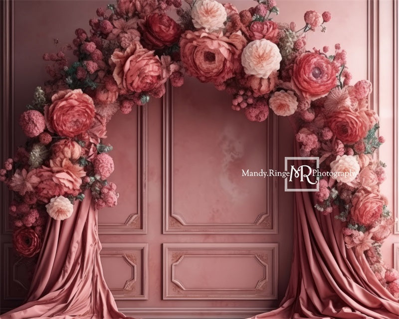 Kate Pink Flower Arch Wall Backdrop Designed by Mandy Ringe Photography -UK
