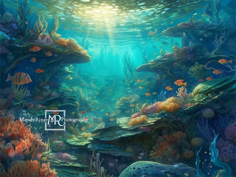 Kate Underwater Ocean Reef Backdrop Designed by Mandy Ringe Photography -UK
