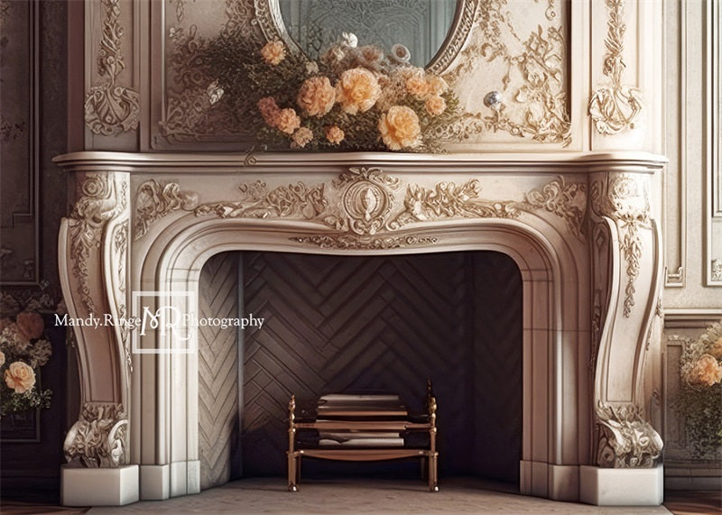 Kate Fireplace Flowers Boudoir Backdrop Designed by Mandy Ringe Photography -UK