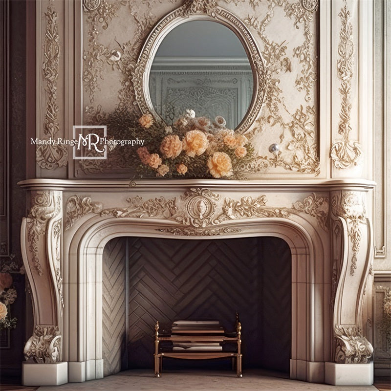 Kate Fireplace Flowers Boudoir Backdrop Designed by Mandy Ringe Photography -UK