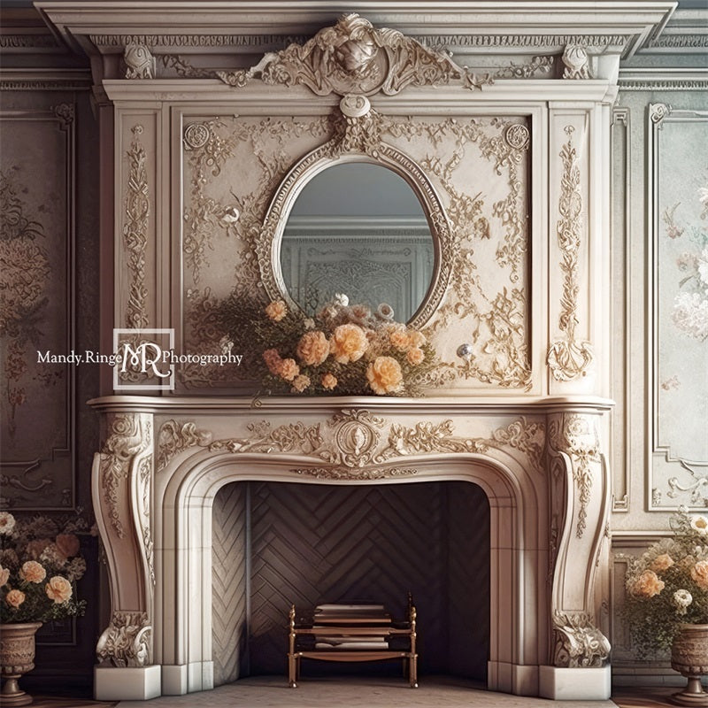 Kate Fireplace Flowers Boudoir Backdrop Designed by Mandy Ringe Photography -UK