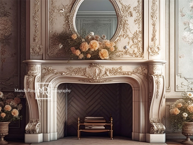 Kate Fireplace Flowers Boudoir Backdrop Designed by Mandy Ringe Photography -UK