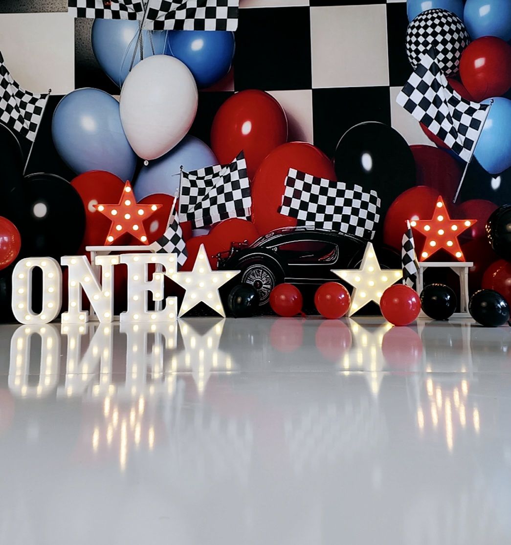 Kate Race Boy Birthday Balloon Cake Smash Backdrop for Photography -UK