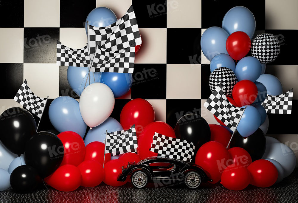 Kate Race Boy Birthday Balloon Cake Smash Backdrop for Photography -UK