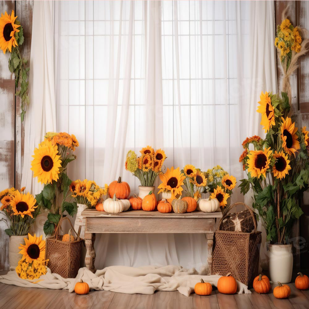 Kate Window Sunflower Autumn Backdrop Designed by Chain Photography -UK