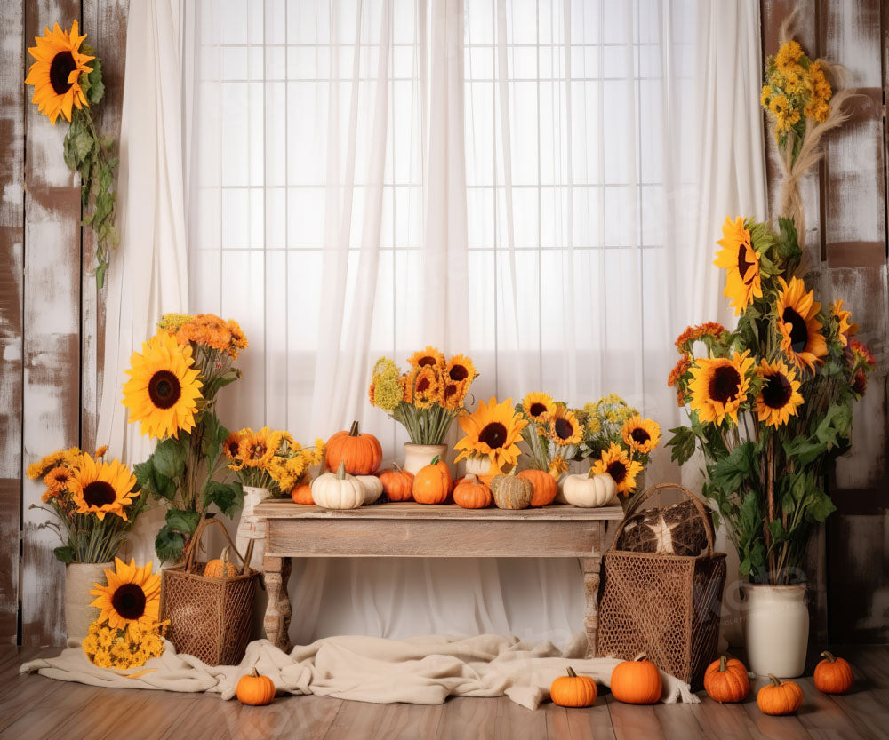 Kate Window Sunflower Autumn Backdrop Designed by Chain Photography -UK