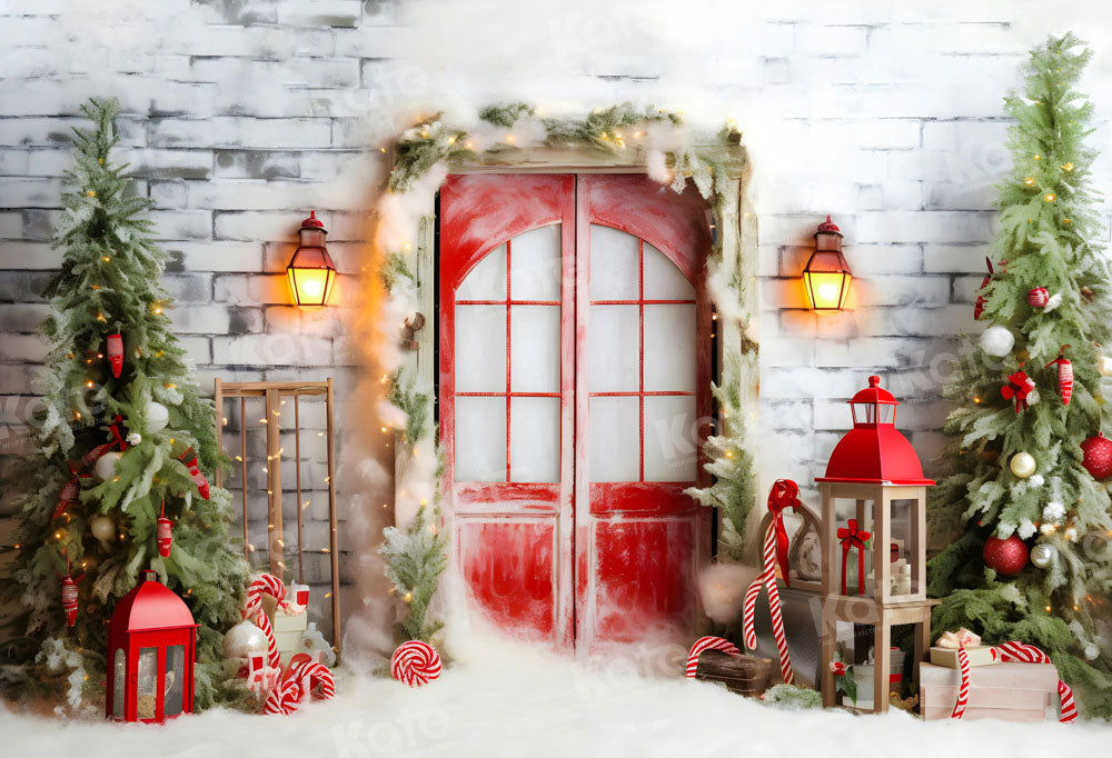 Kate Christmas Brick Wall Snow Backdrop Designed by Chain Photography -UK