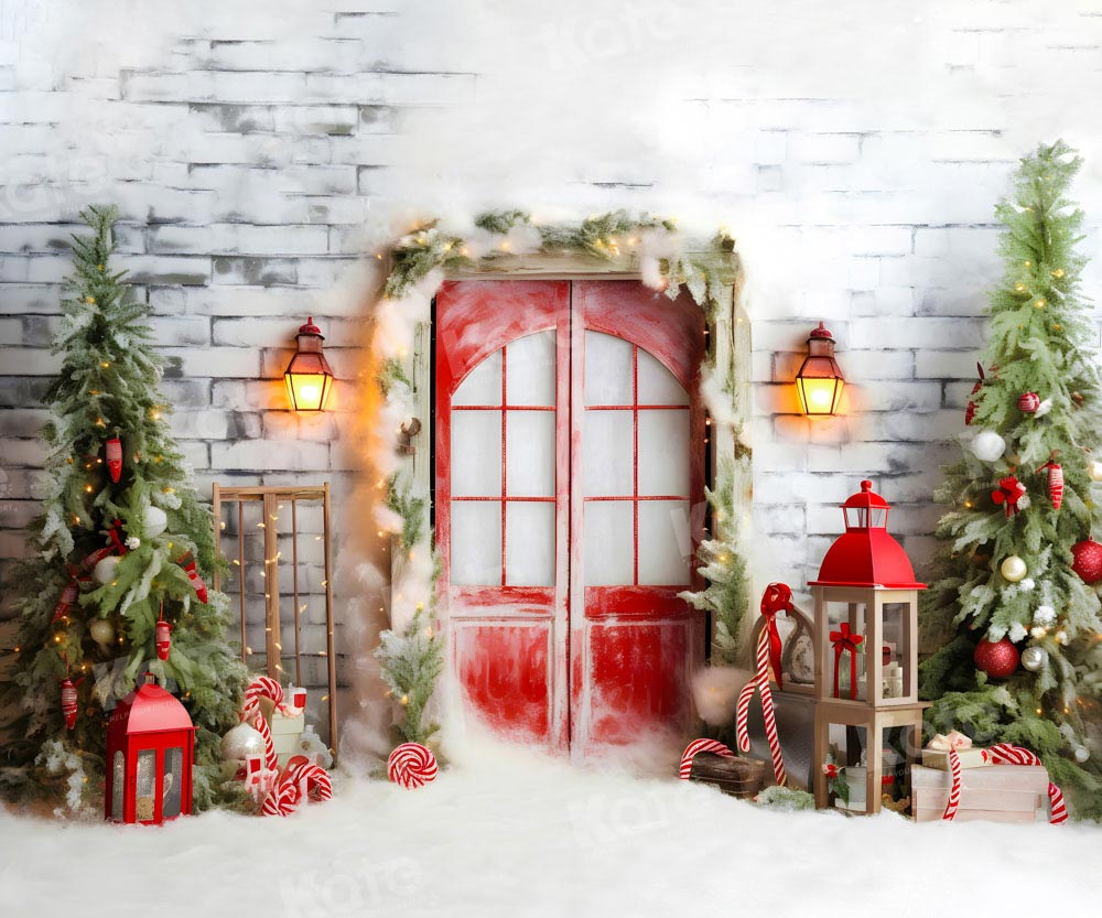 Kate Christmas Brick Wall Snow Backdrop Designed by Chain Photography -UK