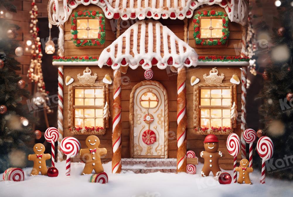 Kate Christmas Winter Gingerbread House Backdrop Designed by Chain Photography