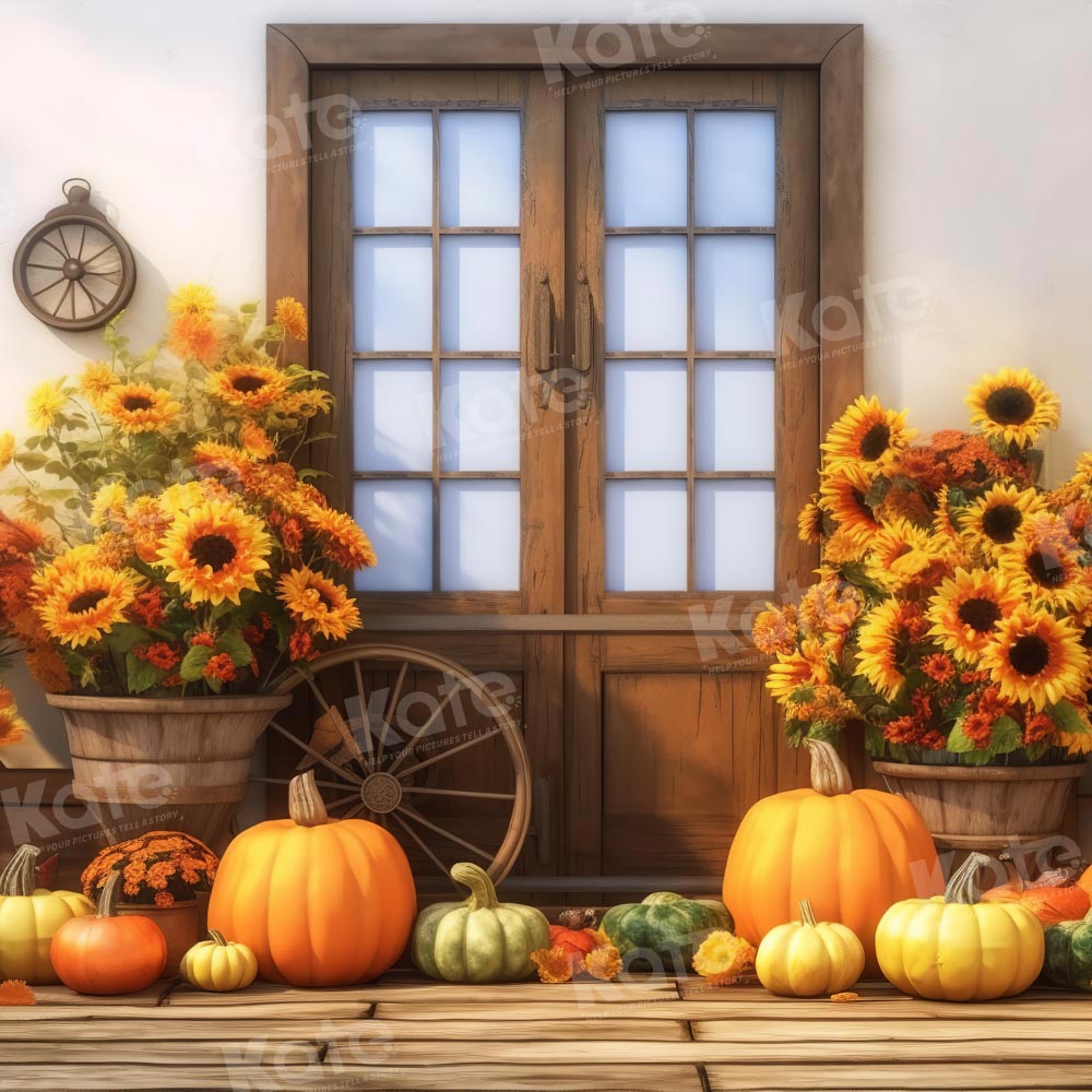 Kate Autumn Pumpkin Sunflower Backdrop Designed by Chain Photography -UK
