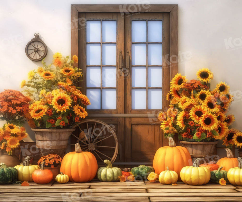 Kate Autumn Pumpkin Sunflower Backdrop Designed by Chain Photography -UK