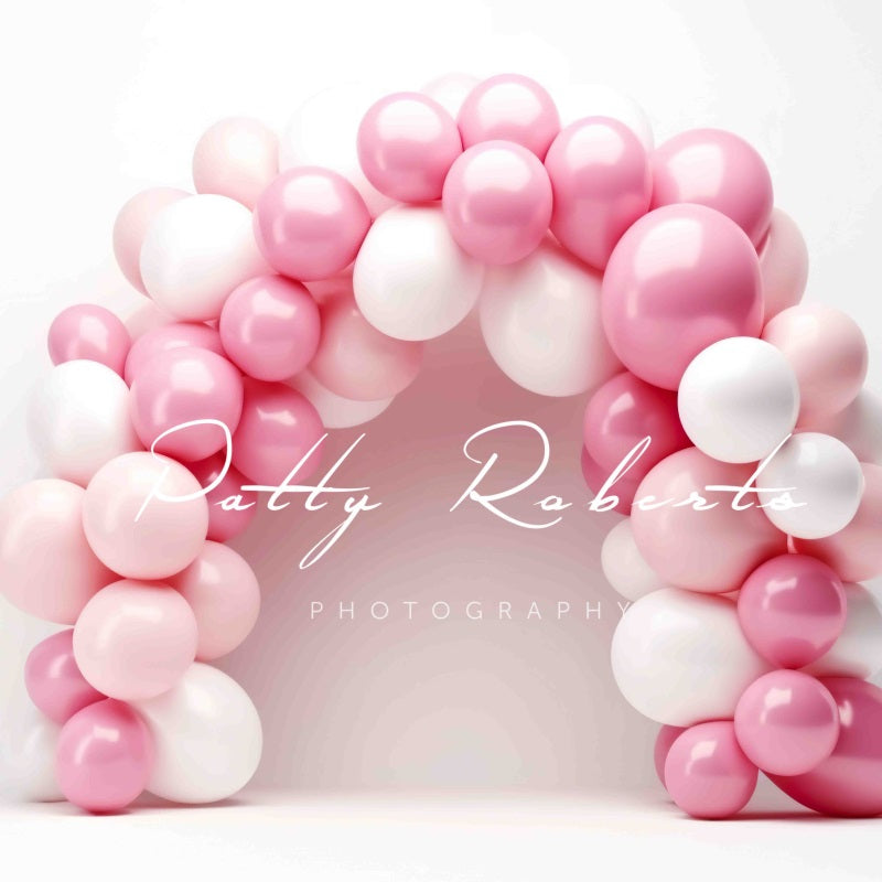 Kate Pink and White Balloons Arch Backdrop Designed by Patty Robert -UK
