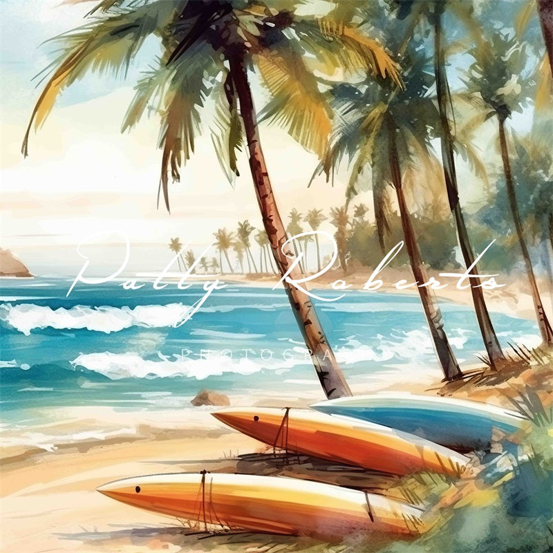 Kate Summer Surfing Beach Sea Backdrop Designed by Patty Robert -UK