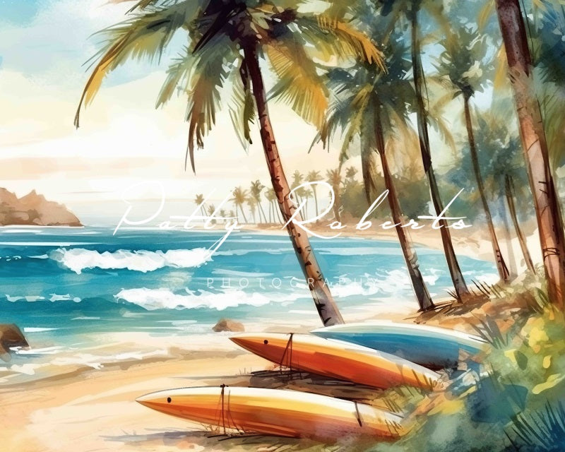 Kate Summer Surfing Beach Sea Backdrop Designed by Patty Robert -UK