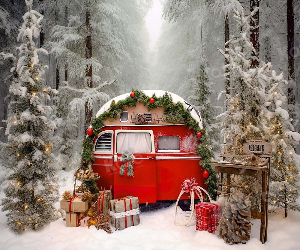 Kate Christmas Snow Forest Backdrop for Photography -UK