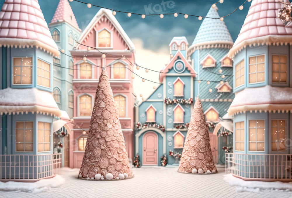 Kate Winter Christmas Town Backdrop for Photography -UK