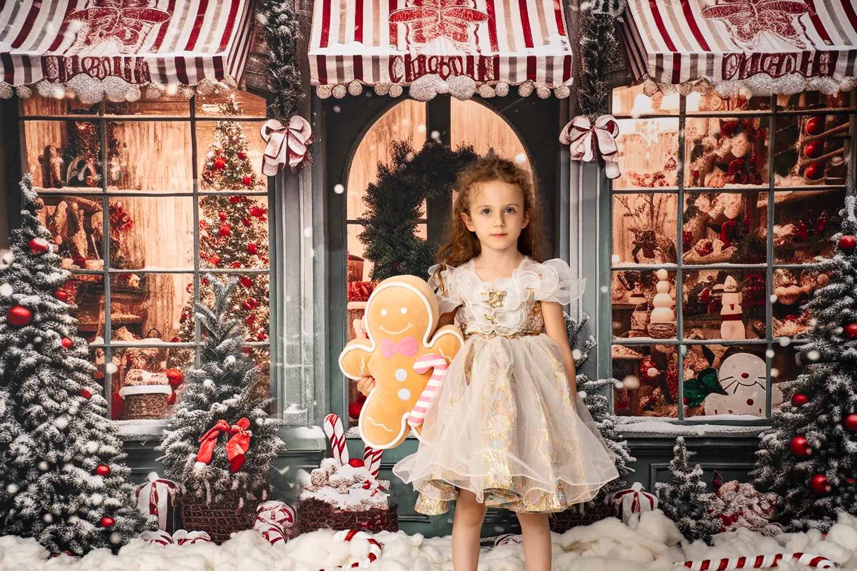 Kate Christmas Gift Store in Snow Fleece Backdrop for Photography -UK