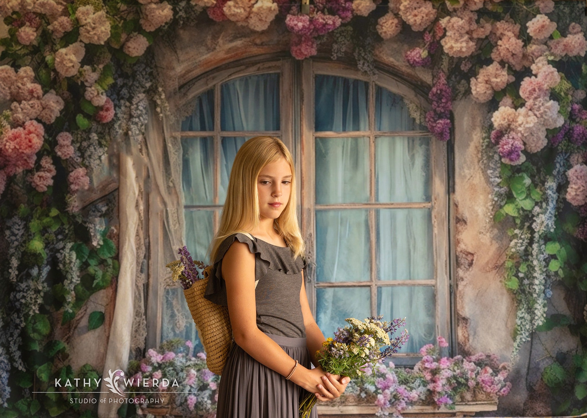 Kate Summer Enchanted Flower Window Backdrop for Photography -UK