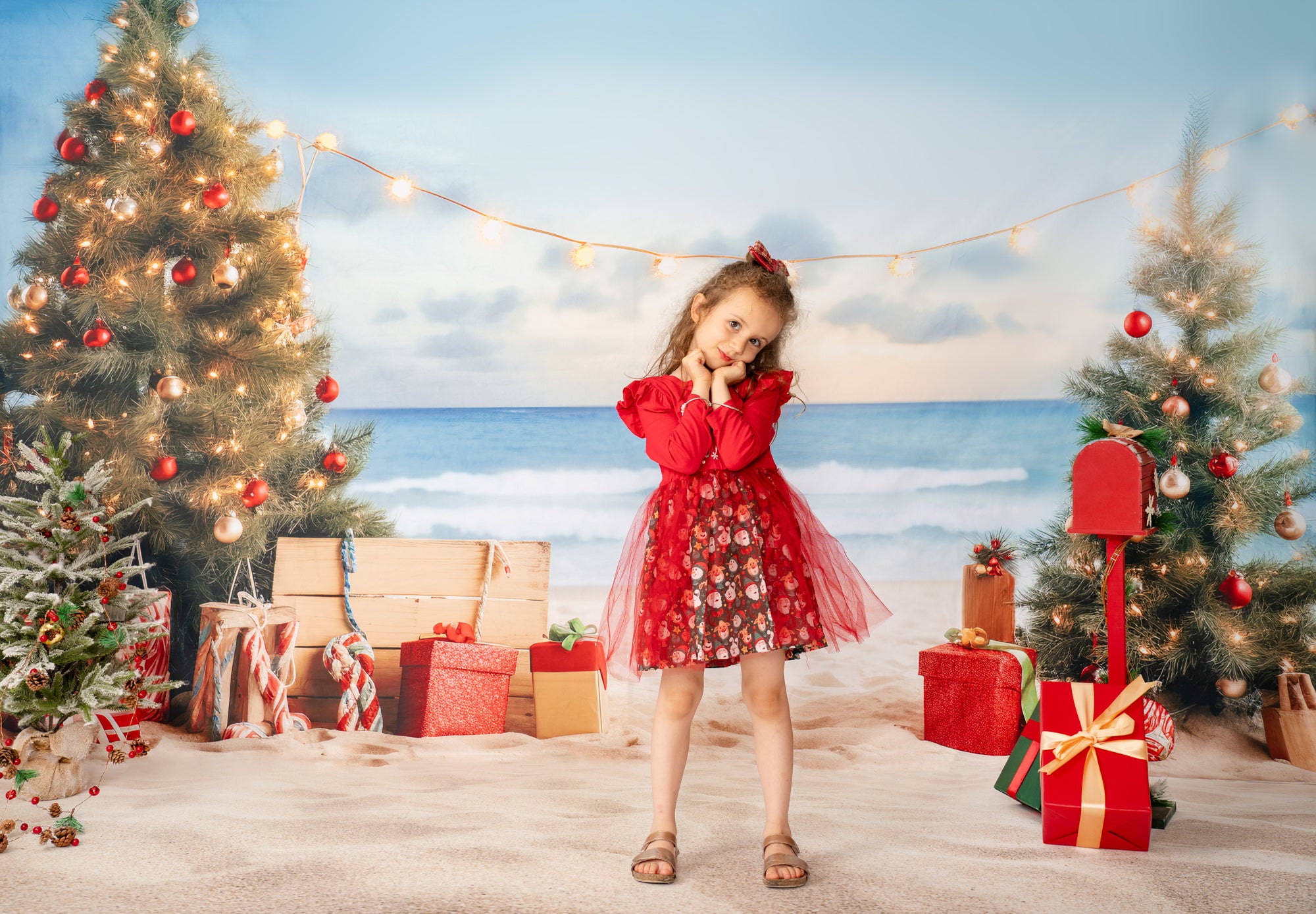 Kate Christmas Beach Sea Backdrop Designed by Chain Photography -UK
