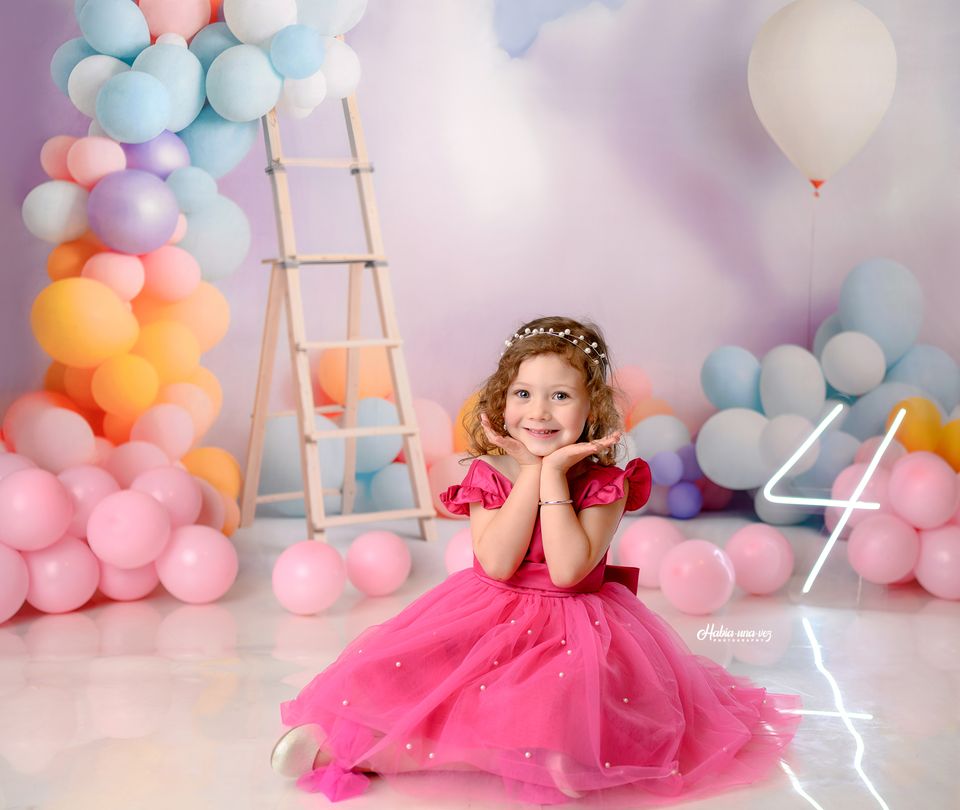 Kate Balloon Birthday Cloud Backdrop Designed by Chain Photography