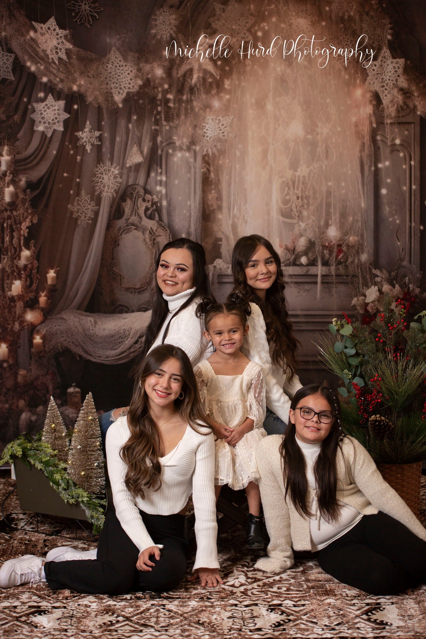 Kate Rustic Winter Snowflake Room Christmas Backdrop Designed by Angela Marie Photography -UK