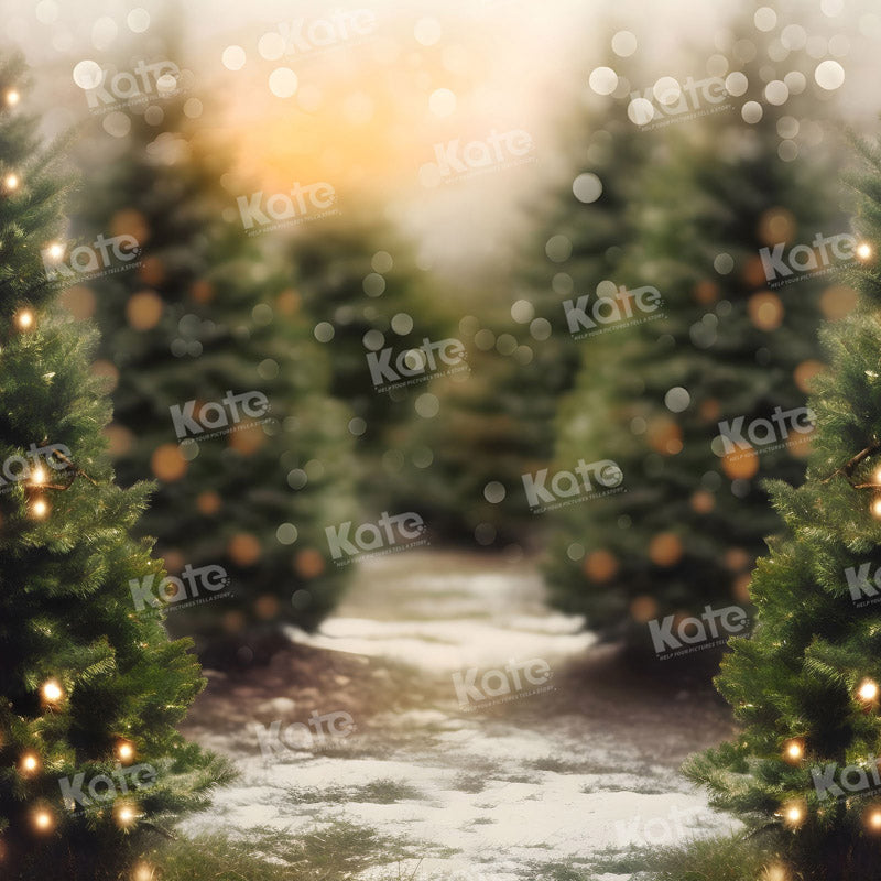 Kate Christmas Outdoor Trees Snow Backdrop for Photography -UK