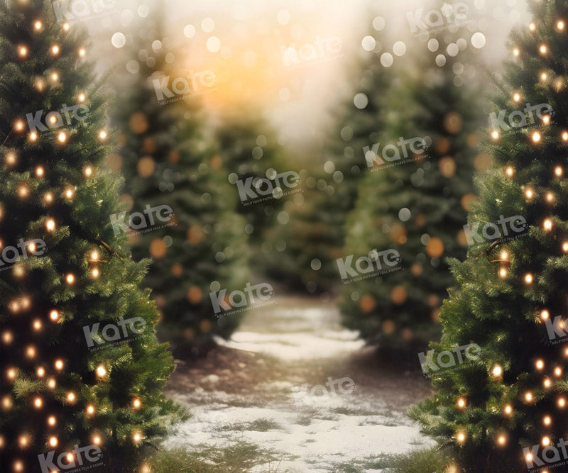Kate Christmas Outdoor Trees Snow Backdrop for Photography -UK
