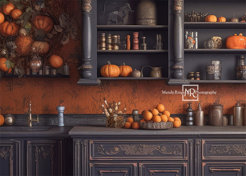 Kate Autumn Kitchen Pumpkins Backdrop Designed by Mandy Ringe Photography -UK