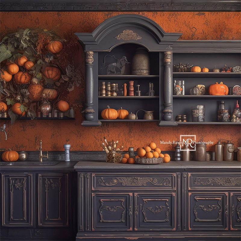 Kate Autumn Kitchen Pumpkins Backdrop Designed by Mandy Ringe Photography -UK