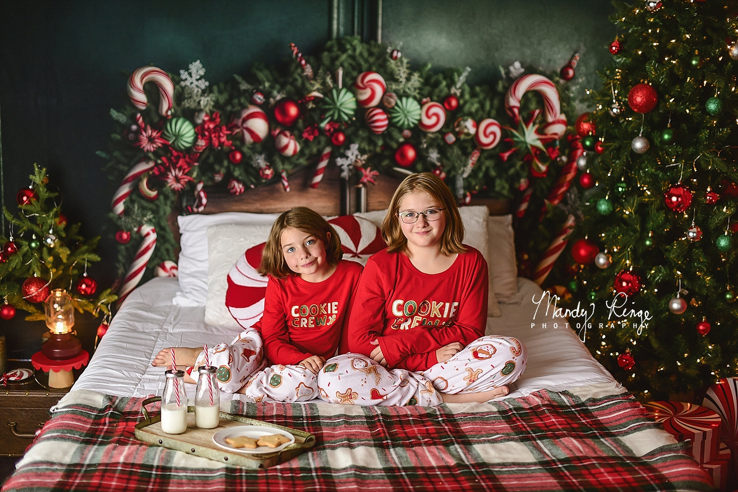 Kate Christmas Candy Cane Headboard Backdrop Designed by Mandy Ringe Photography