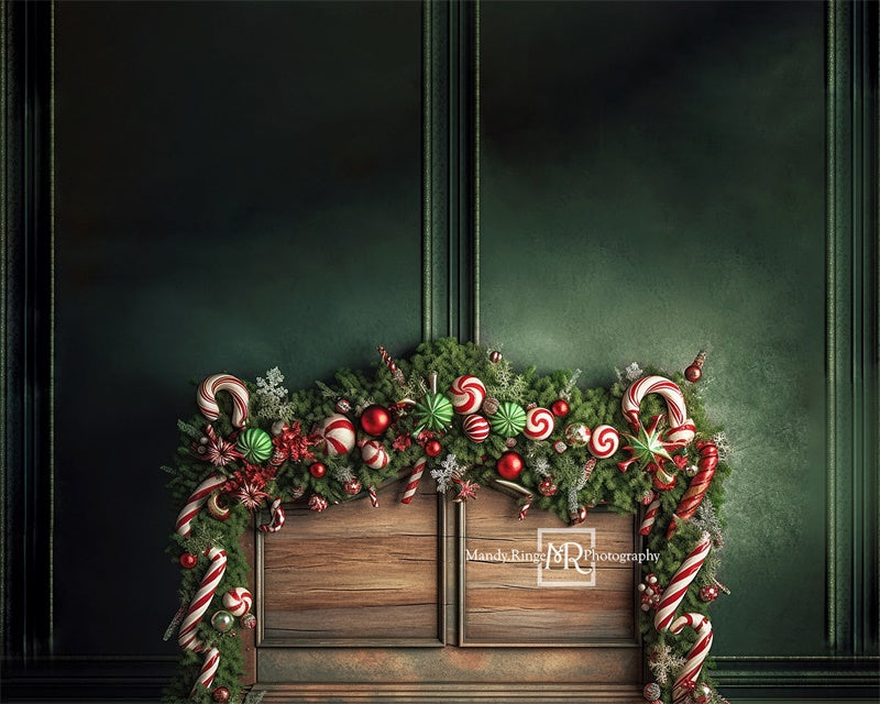 Kate Christmas Candy Cane Headboard Fleece Backdrop Designed by Mandy Ringe Photography -UK